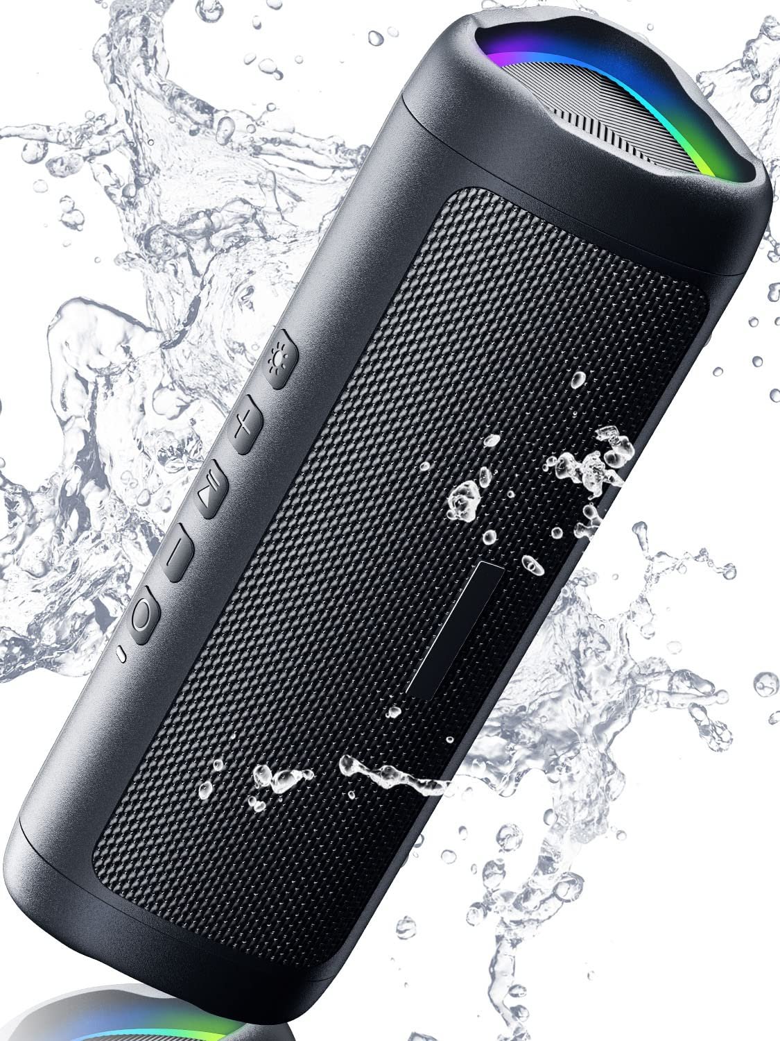 Bluetooth Speaker with HD Sound, Portable Wireless, IPX5 Waterproof, Up to 20H Playtime, TWS Pairing, BT5.3, for Home/Party/Outdoor/Beach, Electronic Gadgets, Birthday Gift (Black) 1