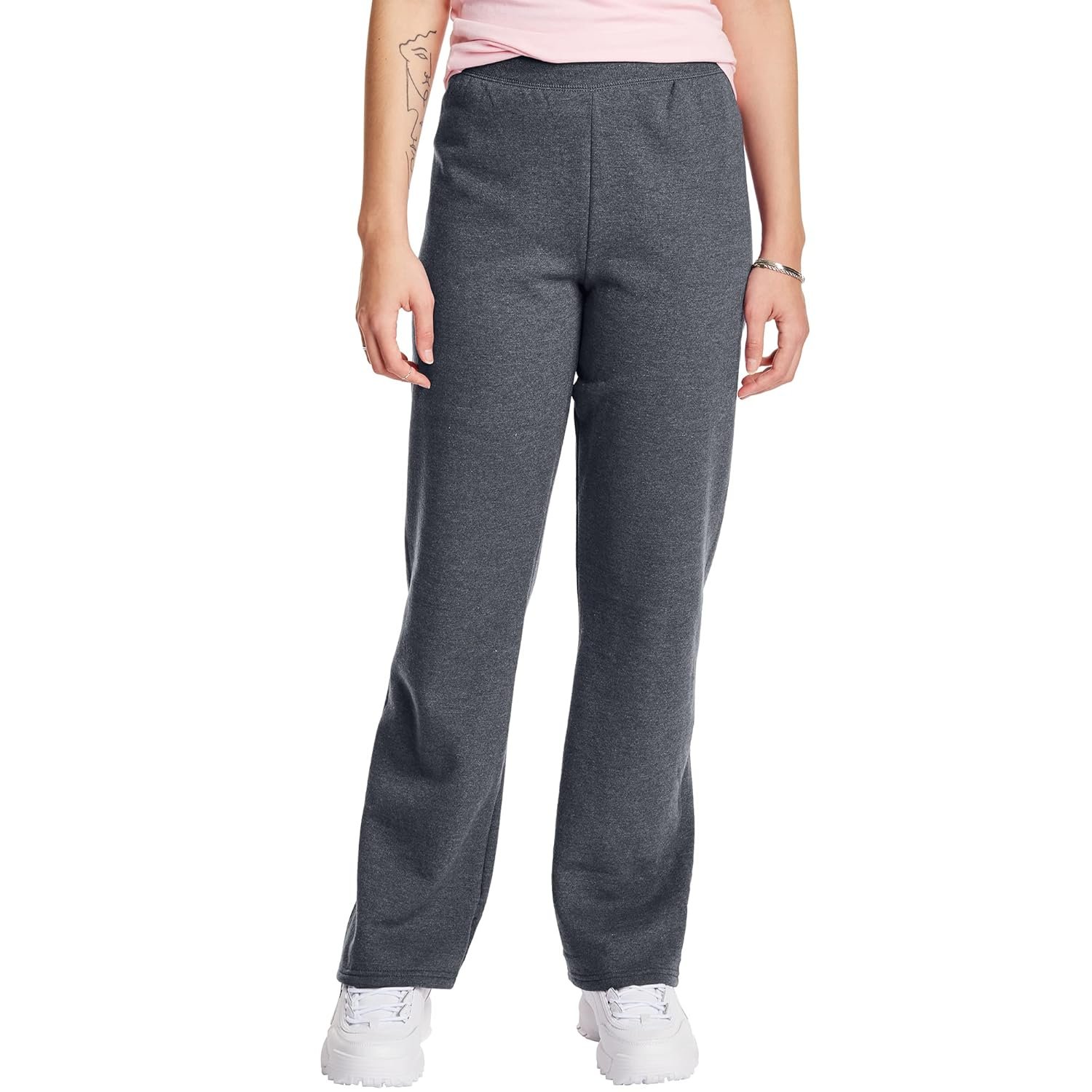 Hanes Women's EcoSmart Fleece Petite Sweatpants, Open Bottom Sweatpants, Regular & Petite Sizes 1 haneswomensecosmartfleecepetitesweatpantsopenbottomsweatpants